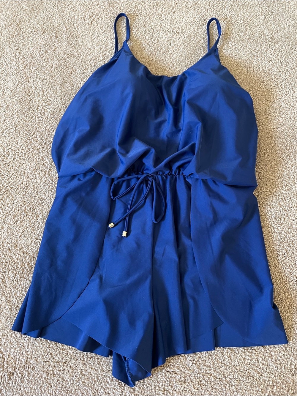Time and Tru Tank Romper Swimsuit, New